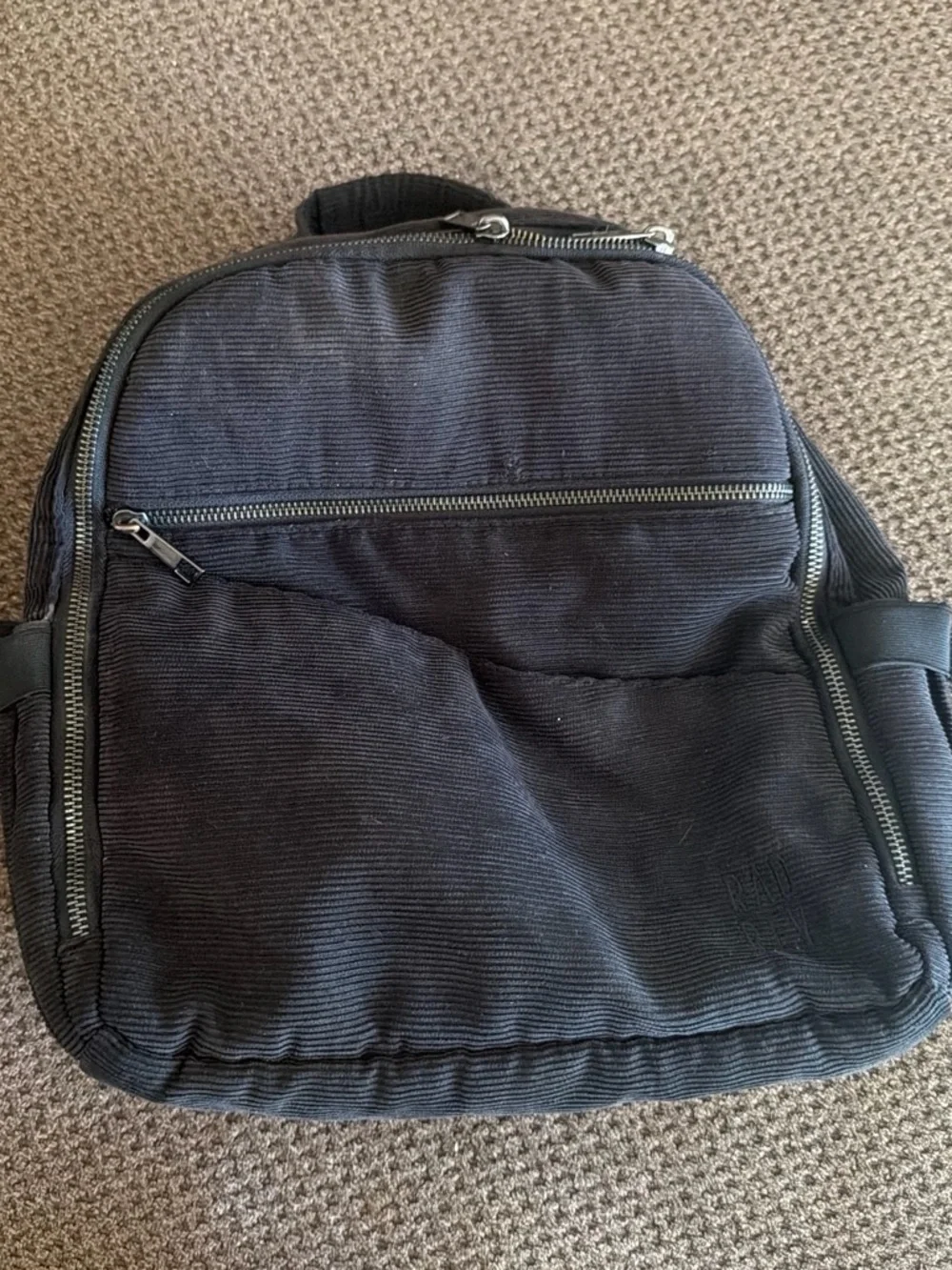 Rad Rev Black Corduroy Backpack - Classic Everyday Bag